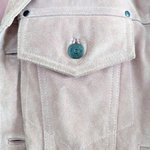 WILSON'S MAXIMA Vintage Pastel Pink Suede Leather Jacket Size Small - Picture 10 of 11